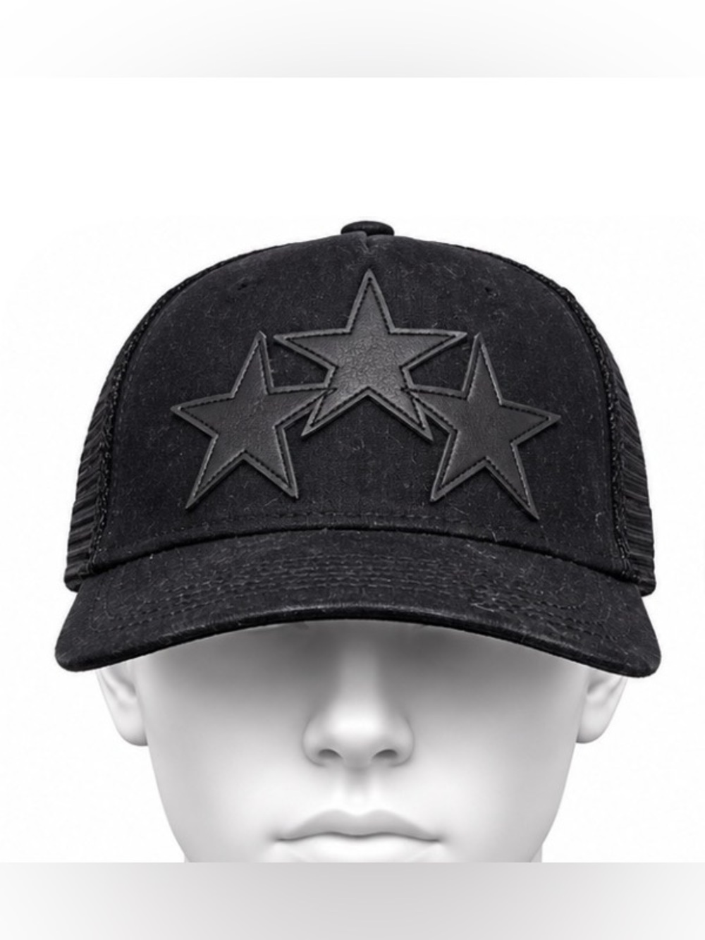 AMIRI Black Three-Star Trucker Hat